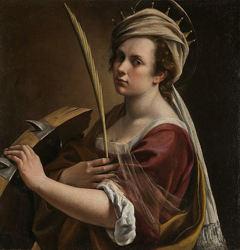 Self portrait of Artemisia Gentileschi as Saint Catherine, c 1616 by Artemisia Gentileschi, National Gallery, LondonPublic domain