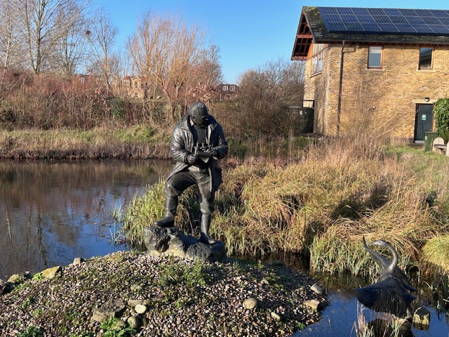 Statue of Peter Scott at WWT London Wetland Centre. Photo Credit: © Ildi Pelikan.