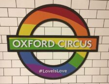 LGBTQ+ Oxford Circus Underground Sign. Photo Credit: © Ursula Petula Barzey.